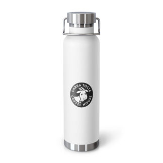 Botella térmica con aislamiento de cobre Cabra Tostá 22 oz blanca con logo oficial